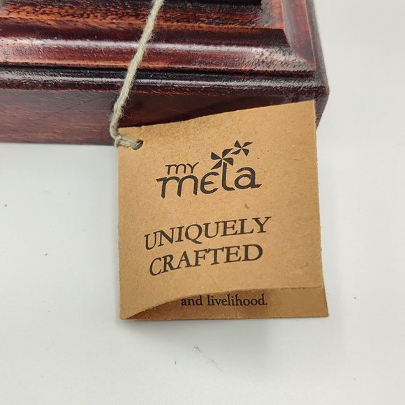 My Mela Mela Artisans Set of 3 Pillar Candle Holder Dark Wood Handmade Column - Picture 14 of 16